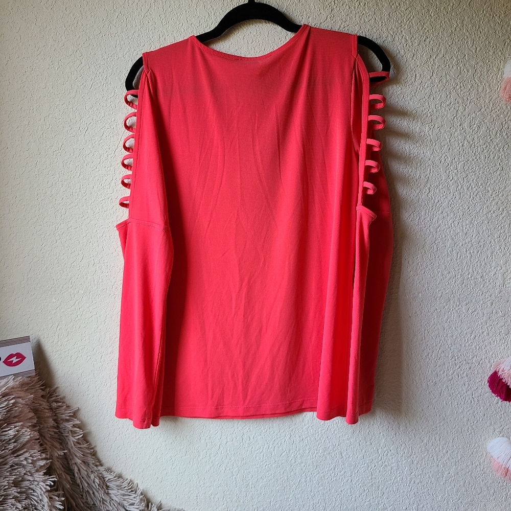 Michael Kors Strappy Cold Shoulder Top Size M - Picture 2 of 9